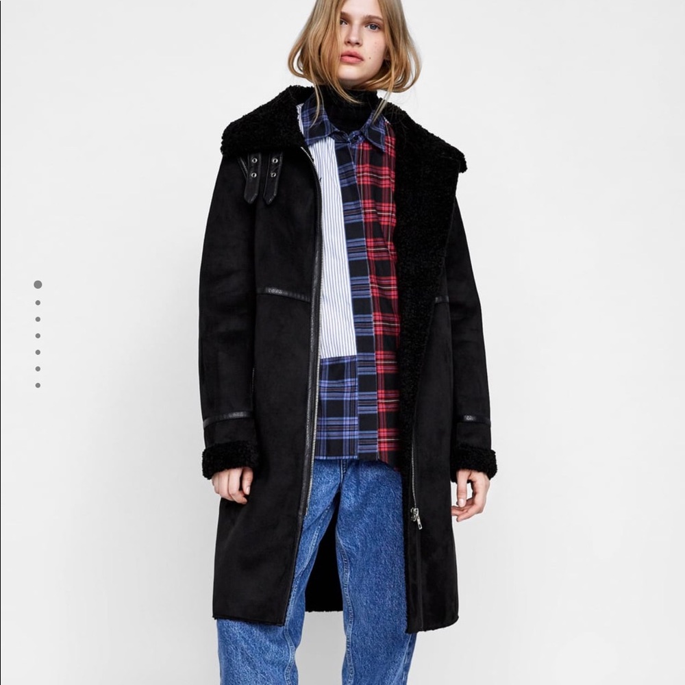 Zara Suede Black Coat